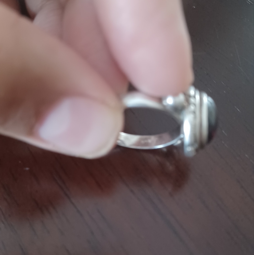 925 Sterling Solid Silver Ring Size 7 Natural Gar… - image 6